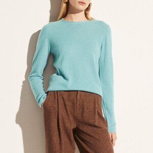 New Vince 100% Cashmere Crewneck Sweater Blue Large $325
